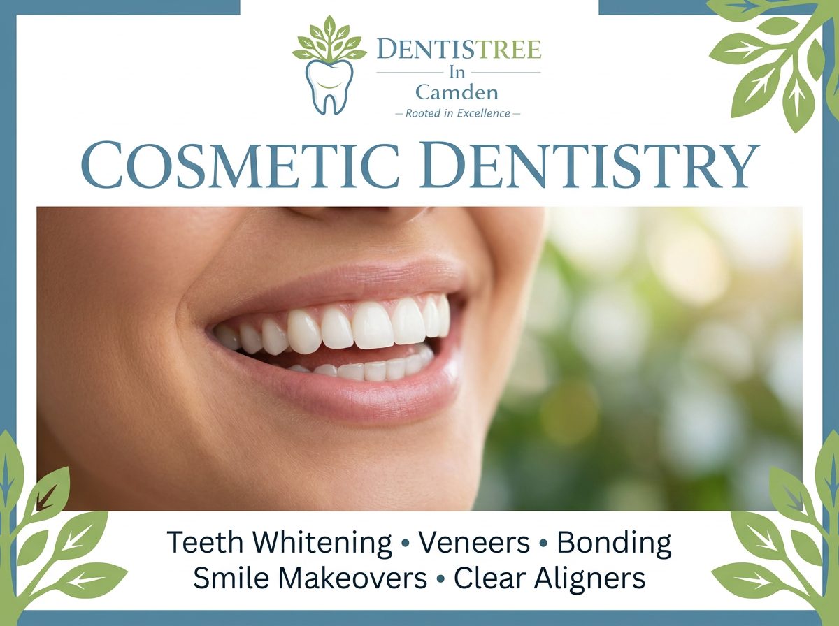 Cosmetic dentistry in Camden — teeth whitening, veneers, bonding, smile makeovers and clear aligners